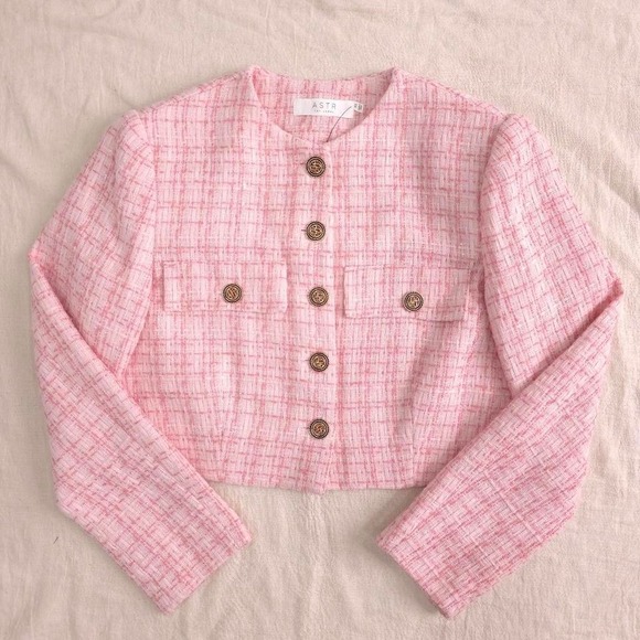 Astr the label pink tweed jacket - Picture 2 of 8